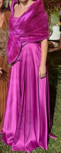 Vestido + Estola Fúcsia