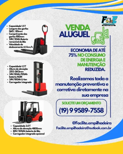 VENDA E ALUGUEL DE EMPILHADEIRA