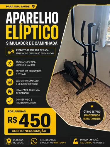 APARELHO ELÍPTICO / SIMULADOR DE CAMINHADA - R$ 450