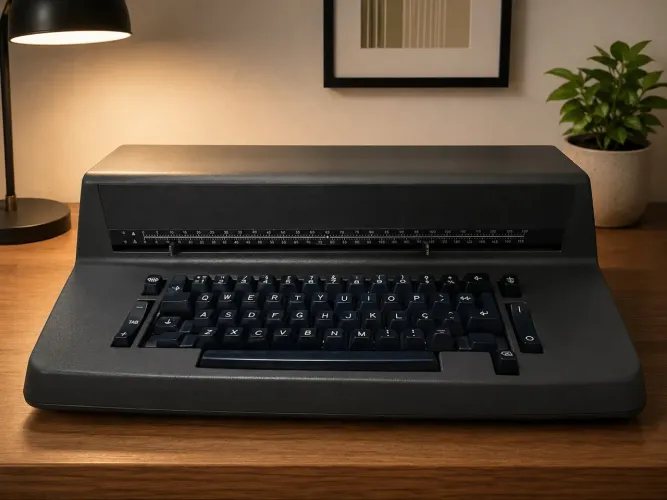 máquina de processamento de texto retrô dos anos 70/80.