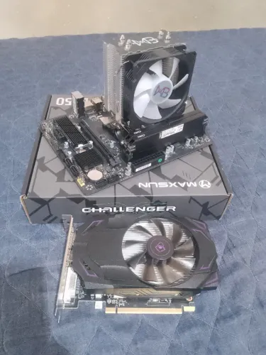 Kit PC Gamer Completo: Ryzen 5 5500 + RX 550 + 16GB RAM + NVMe + Cooler 4 Pipes