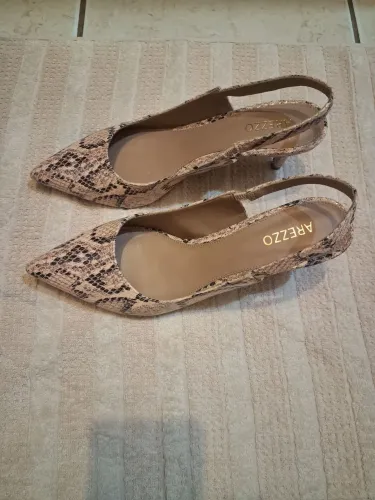 Scarpin Arezzo Snake Nude Couro - tamanho 38