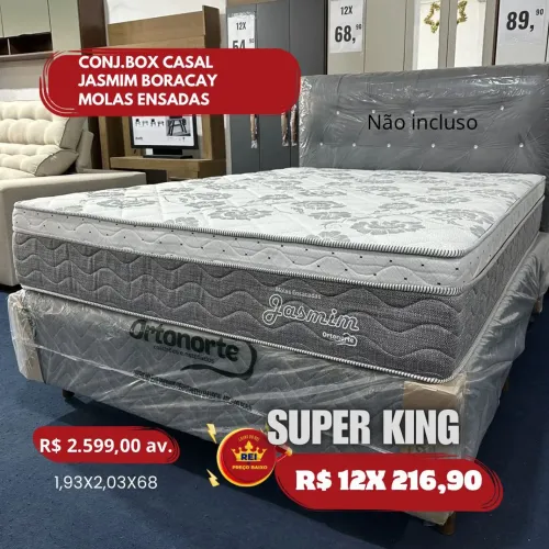 PROMOÇÃO URGENTE - Cama SUPER KING com MOLAS ENSACADAS Jasmin apenas 12x R$216,90
