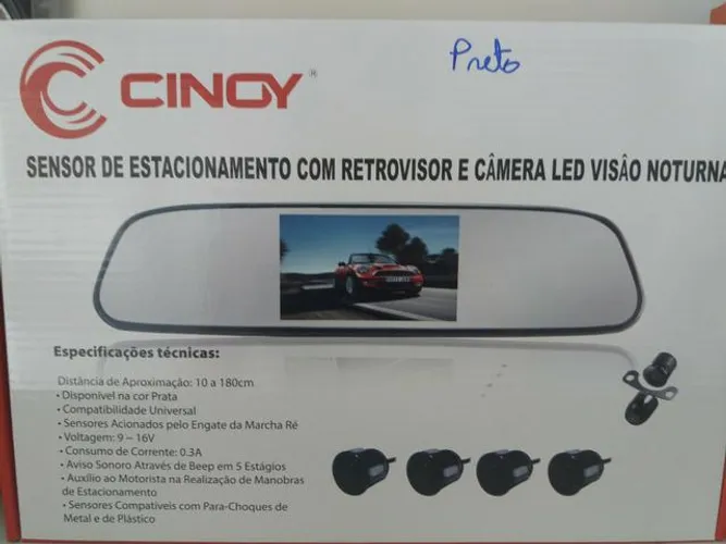 Sensor de estacionamento no retrovisor com câmera re