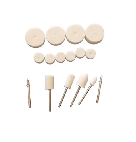Kit Acessório para Polimento Uso Microrretífica - Kit Roda Feltro e Ponteiras