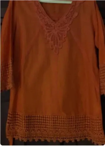 Blusa Solta Bata Bordada 100% Algodão
