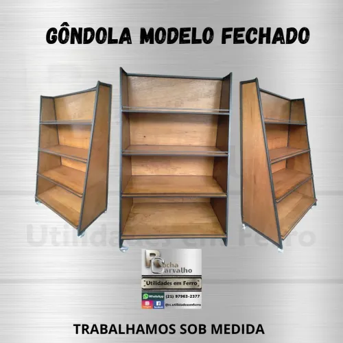 Estante/Gôndola Fechada Estilo Industrial. Sob Encomenda.