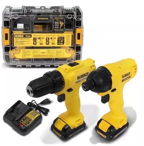 Kit Parafusadeira Furadeira à Bateria 3/8" 12V Bivolt Dewalt