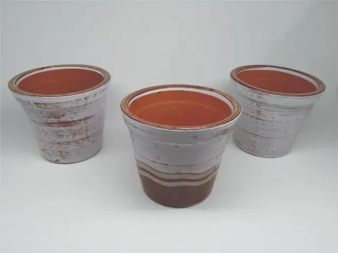 3 Vasinhos para Cactos e Suculentas Cerâmica Kit 3 peças