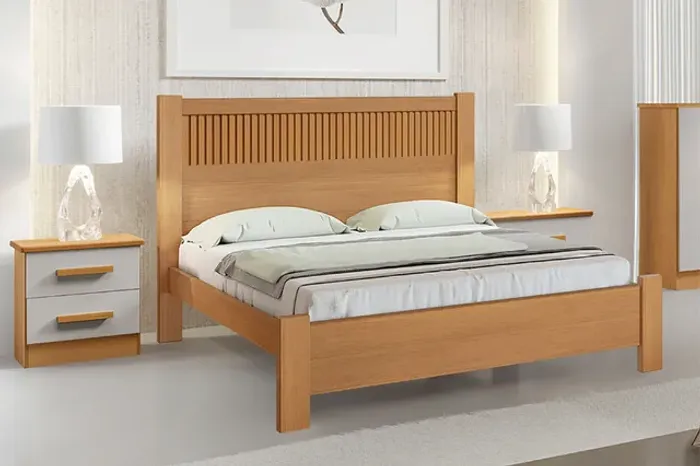 Cama Casal Ripado 100%MDF rf6