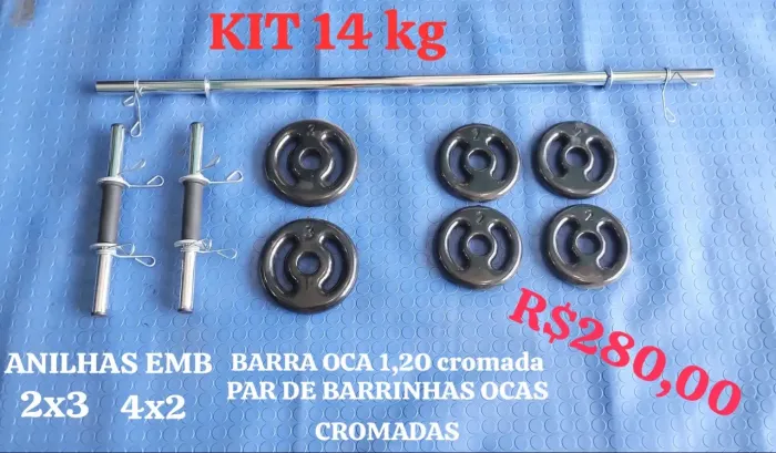 Kit completo 14 kg emborrachado 