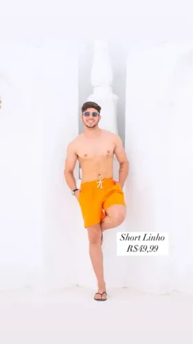 Short de Praia Masculino Laranja