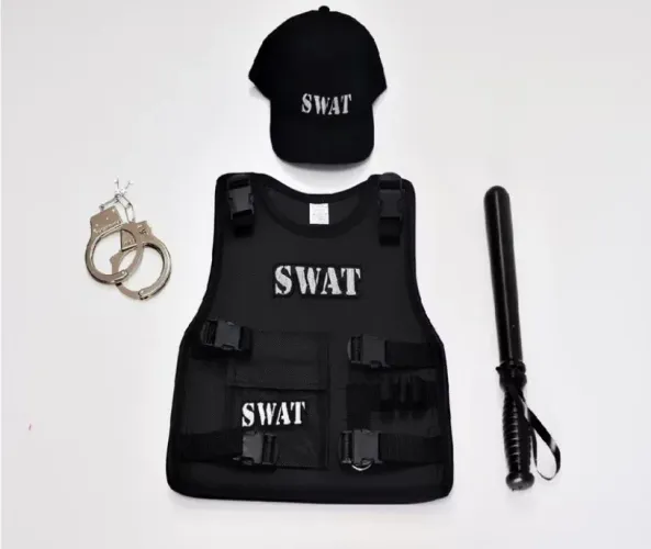 Fantasia Swat Para Crianças - veste de 4 a 10 anos