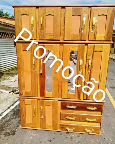Guarda-Roupa casal 4 portas de Madeira em Promoção completo