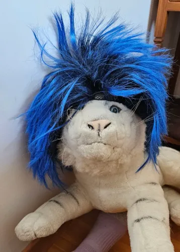 Peruca Azul Vibrante para Fantasia - Divertida