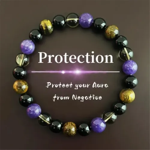 Pulseira com Pedras de 8 mm - Elástica para Meditação, Equilíbrio de Energia e Yog
