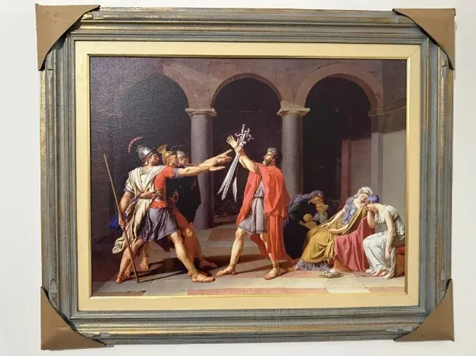 Quadro - O Juramento dos Horácios - 1786 (Pintor: Jacques-Louis David).