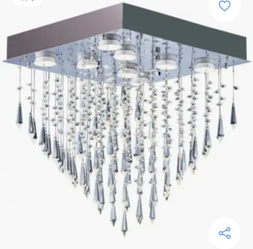 Luminária Cristal para Sala 8L 40x40cm
