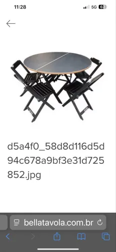 Mesa Redonda madeira dobrável diâmetro 140cm