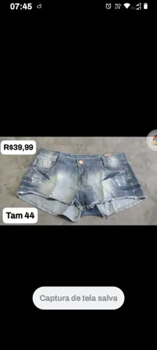 Short Jeans Desfiado Tam 44