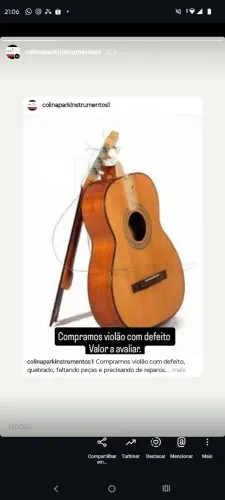 Violão com defeito para avaliação