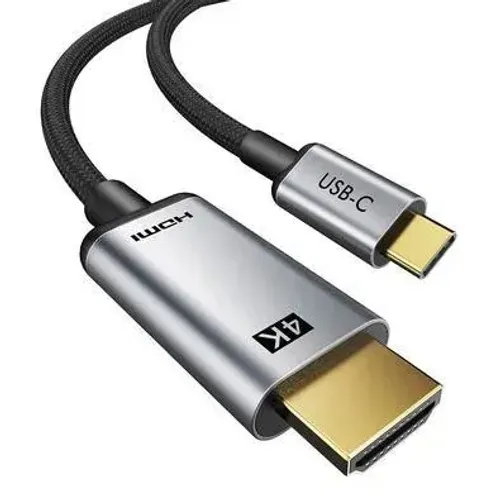 O cabo adaptador USB-C para HDMI 4K 30Hz 2 Metro Conexão Facil e rapida de dispositivo com