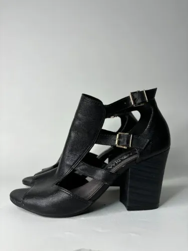 Open Boot Ramarim Salto Grosso 3 Fivelas Preto Tam. 36