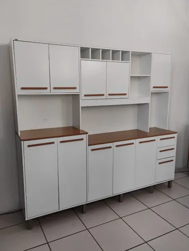 Armário De Cozinha 2,20 De Altura No Branco