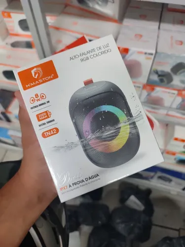 Caixa de Som Bluetooth H'MASTON TN42 - Aprova d'água- iluminação RGB