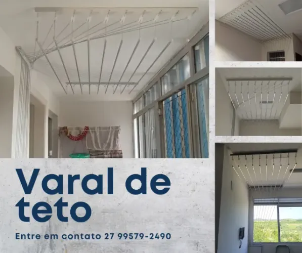 Varal de teto de alumínio