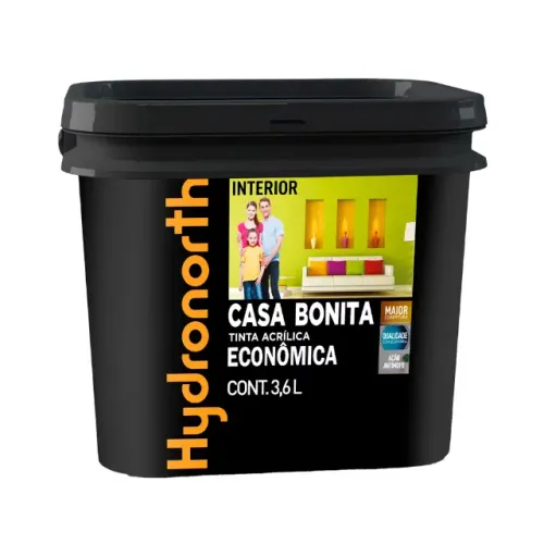 Tinta Acrílica Casa Bonita 3,6L Branco Fosco e Gelo Fosco Hydronorth