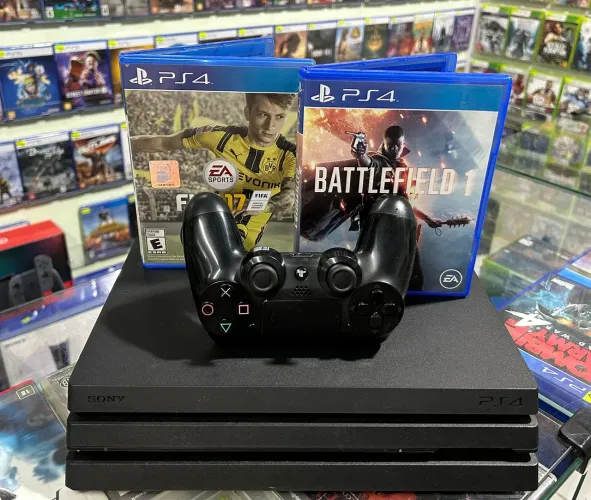 PlayStation 4 Pro 4K Ultra HDR com Controle e Jogos