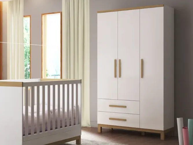 Guarda Roupa Louis Branco Cedro NOVO FRETE E MONTAGEM GRÁTIS