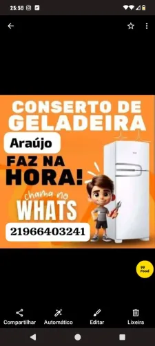 Conserto de geladeira, freezer etc..