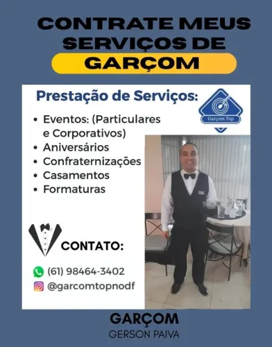  Garçom Freelance Brasília DF