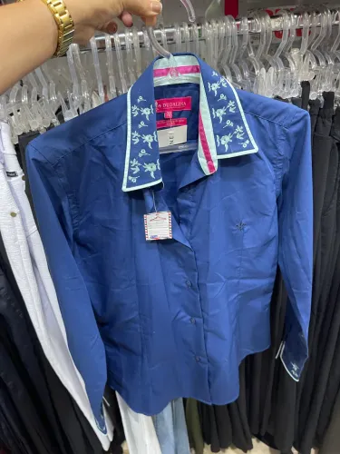 Blusa social azul
