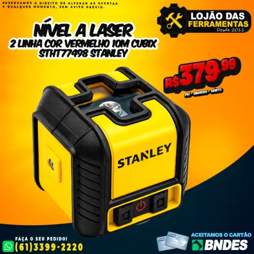 Nível a Laser 2 Linha Cor Vermelho 10M Cubix STHT77498 Stanley
