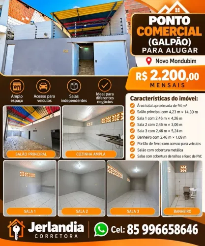Imóvel para aluguel possui 94 metros quadrados em Novo Mondubim - Fortaleza - CE