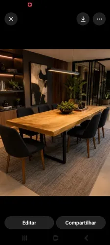 Mesa madeira maciça com metalon