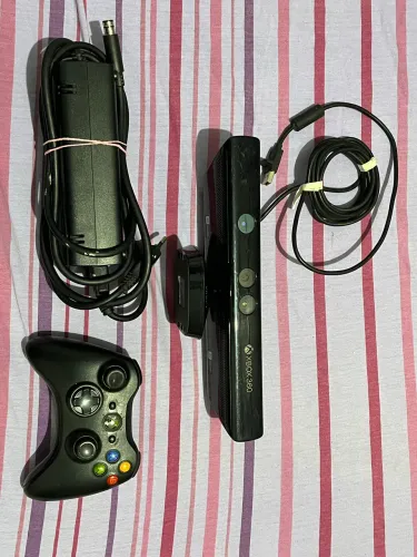 Controle Xbox 360 original + kinect + fonte original 