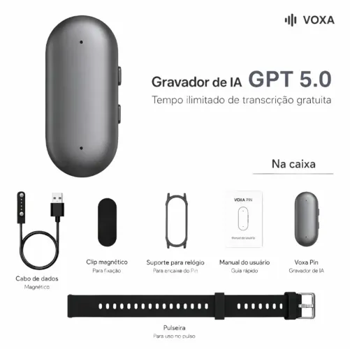 Voxa Note Pin Gravador De Voz Portátil Ia Plaud Pin Similar