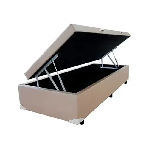 Base Bau Solteiro 88x188x40 Corino Bege
