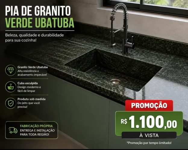Pia De Granito Verde Ubatuba 