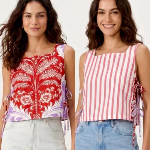 blusa farm nova c/ tag. blusa cropped double santorini p. dupla face