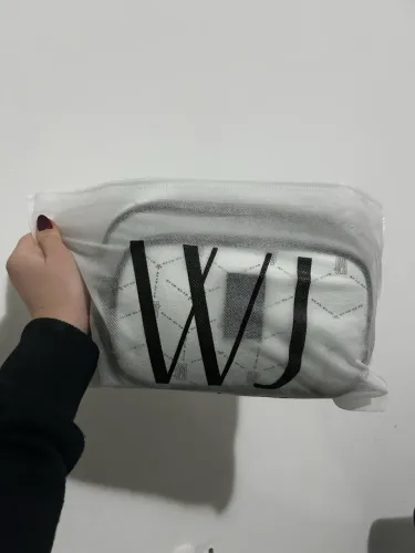 bolsa wj media branca pu com monograma