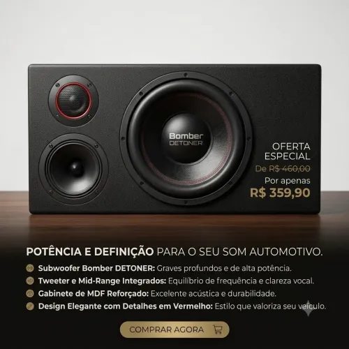 Caixa Trio Bomber Detoner (Subwoofer + Tweeter + Mid-Range)