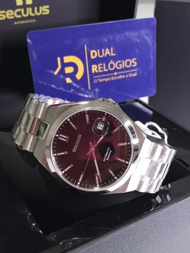 Relógio Seculus Automático Black Dial Safira 40mm Ref 77313G0SVNA1<br><br>?REF: 77313G0SVNA1<br>