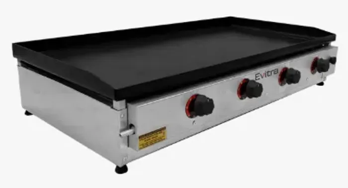 CHAPA DE LANCHE BIFETEIRA 100X50 INDUSTRIAL DE INOX A GÁS - CINZA