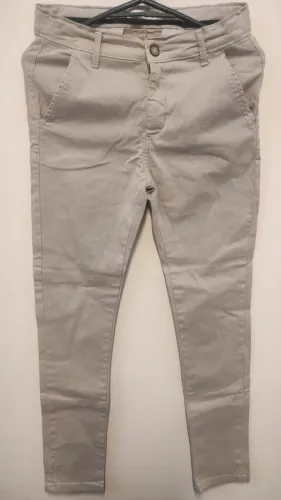 Calça Slim Infantil com Bolsos - Tam 11 a 12 anos Bege - Ótimo estado