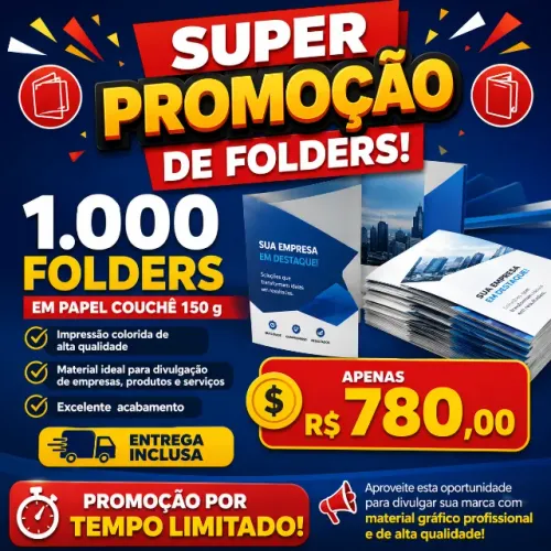 Promoção 1000 folders duas dobras !